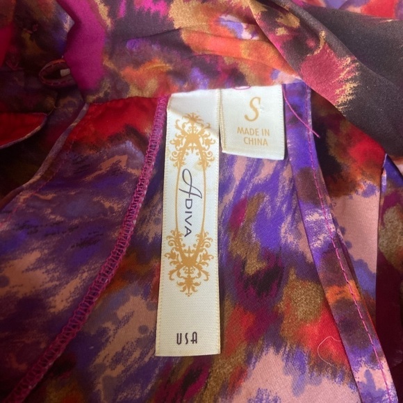 Adiva Red and Purple Abstract Halter Blouse - Picture 9 of 10